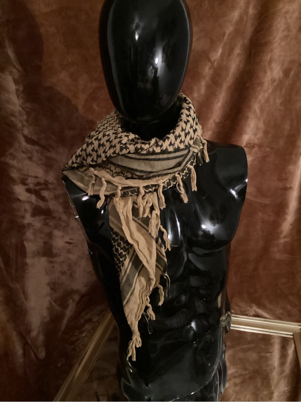 Classic Black and Tan Keffiyeh Scarf